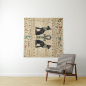 Egyptische katten en ankhkruis wandkleed (In Situ (horizontaal))