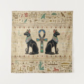Egyptische katten en ankhkruis wandkleed (Voorkant)