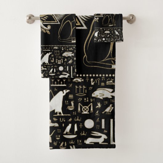 Egyptische katten en ogen van paarden bad handdoek (Insitu)