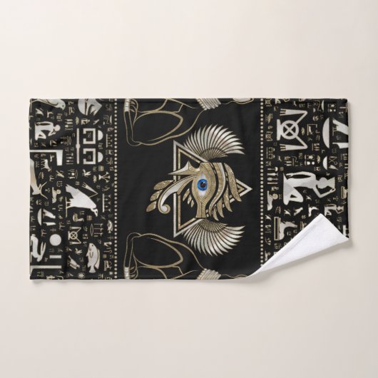 Egyptische katten en ogen van paarden bad handdoek (Handdoek)