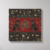 Egyptische katten en ogen van paarden canvas afdruk (Voorkant)