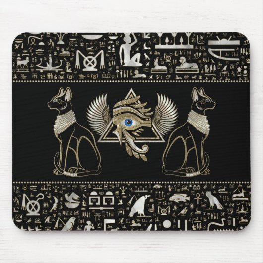 Egyptische katten en ogen van paarden muismat (Voorkant)