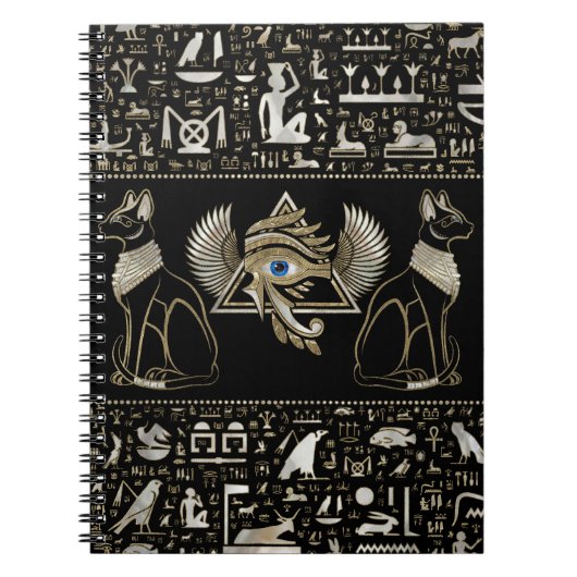 Egyptische katten en ogen van paarden notitieboek (Voorkant)