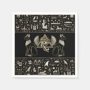 Egyptische katten en ogen van paarden servet