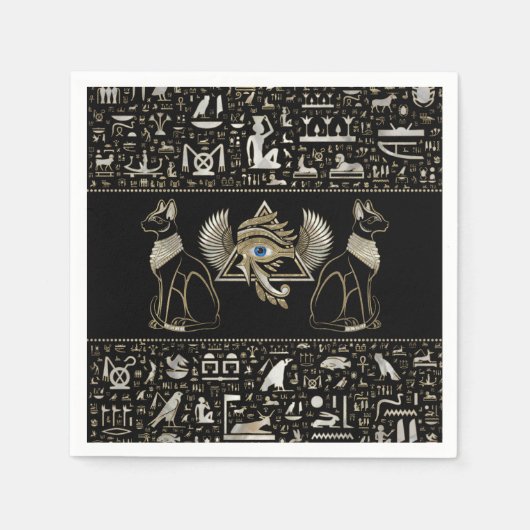 Egyptische katten en ogen van paarden servet (Voorkant)