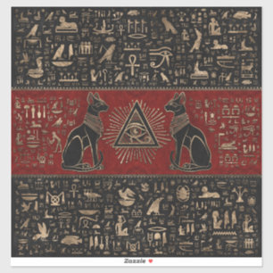 Egyptische katten en ogen van paarden sticker