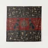 Egyptische katten en ogen van paarden wandkleed (Voorkant)