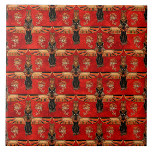 Egyptische katten en Oog-oortonpatroon Tegeltje