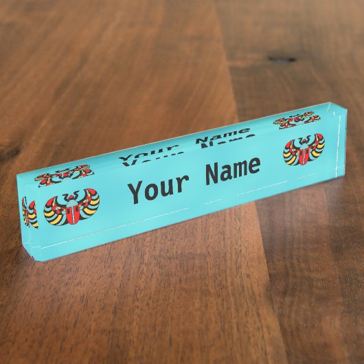 Egyptische kleurrijke, levendige, gevlekte karaben naambordje (Zijkant)