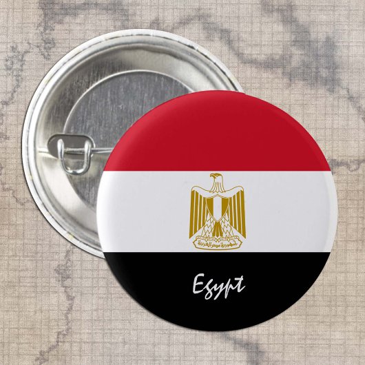 Egyptische knop, patriottische Egyptische vlag mod Ronde Button 3,2 Cm