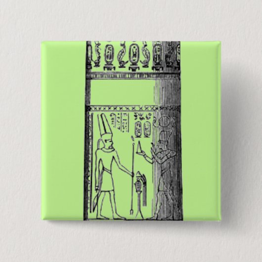 Egyptische Kolom Vierkante Button 5,1 Cm (Voorkant)