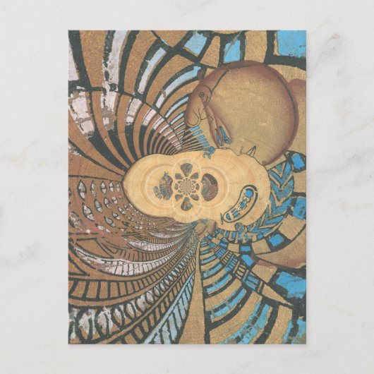 egyptische koning op pyprus.png briefkaart (Voorkant)