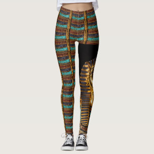 Egyptische koning Tutunkhamun Gold Death Mask Legg Leggings