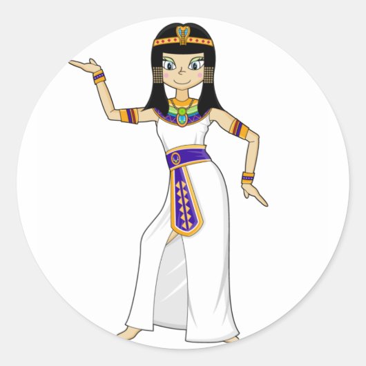 Egyptische koningin Cleopatra dansen Sticker (Voorkant)