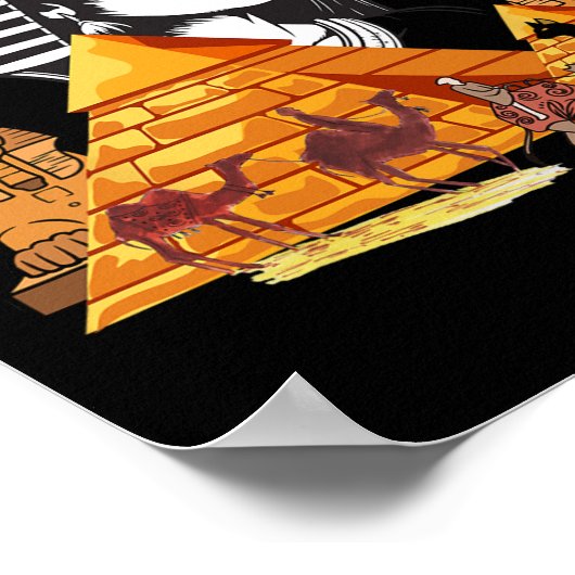 Egyptische koningin Cleopatra hoofd piramide Oude  Poster (Hoek)