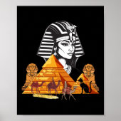 Egyptische koningin Cleopatra hoofd piramide Oude Poster (Voorkant)