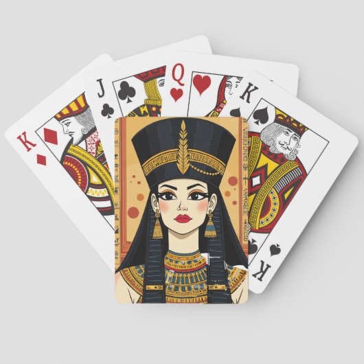 Egyptische koningin die kaarten speelt (Achterkant)