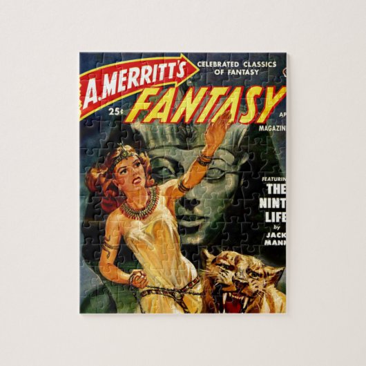 Egyptische koningin en haar leeuw legpuzzel (Verticaal)