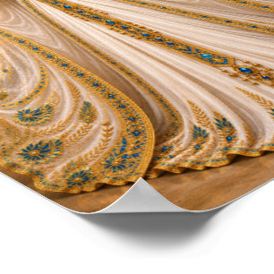 Egyptische koningin in gouden koninklijke jurk Oud Poster