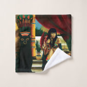 Egyptische koningin kat draak bad handdoek (Wasdoekje)