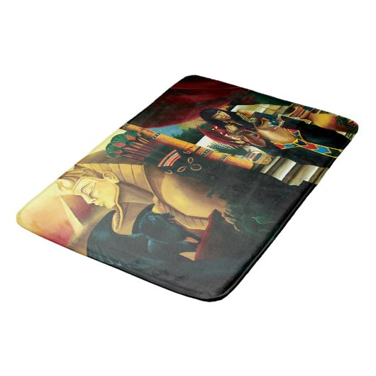 Egyptische koningin kat draak badmat (Gekanteld)