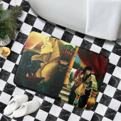 Egyptische koningin kat draak badmat