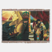 Egyptische koningin kat draak deken (Voorkant)
