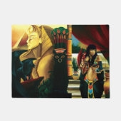 Egyptische koningin kat draak deurmat (Voorkant)