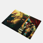 Egyptische koningin kat draak deurmat (Schuin)