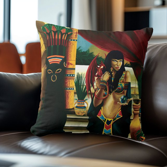 Egyptische koningin kat draak kussen (Creator heeft geüpload)