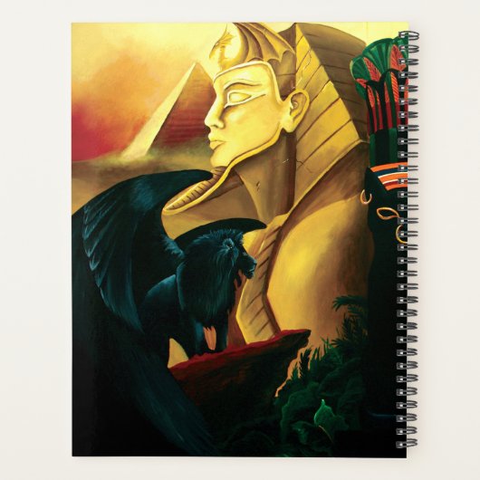 Egyptische koningin kat draak planner (Achterkant)