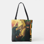 Egyptische koningin kat draak tote bag (Achterkant)