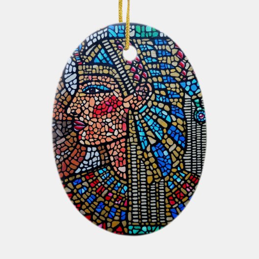 Egyptische koningin keramisch ornament (Achterkant)