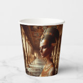Egyptische Koningin Majestueuze Kunst: Oude Royalt Papieren Bekers (Achterkant)