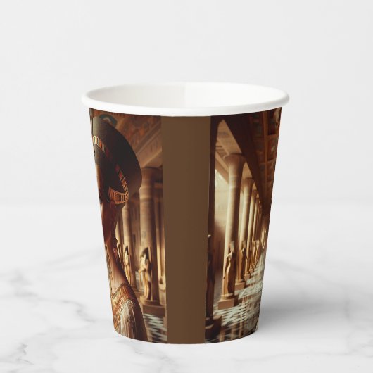 Egyptische Koningin Majestueuze Kunst: Oude Royalt Papieren Bekers (Links)