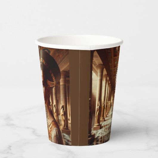 Egyptische Koningin Majestueuze Kunst: Oude Royalt Papieren Bekers (Rechts)