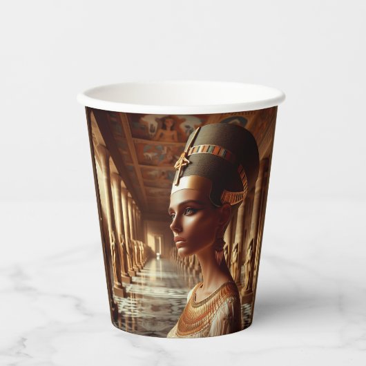 Egyptische Koningin Majestueuze Kunst: Oude Royalt Papieren Bekers (Voorkant)