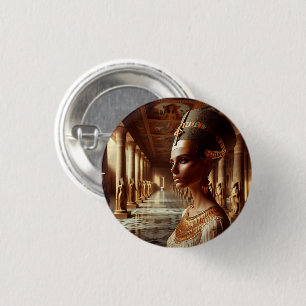 Egyptische Koningin Majestueuze Kunst: Oude Royalt Ronde Button 3,2 Cm