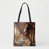 Egyptische Koningin Majestueuze Kunst: Oude Royalt Tote Bag (Voorkant)