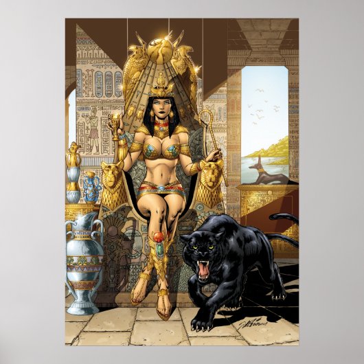 Egyptische koningin met Panther Poster (Voorkant)
