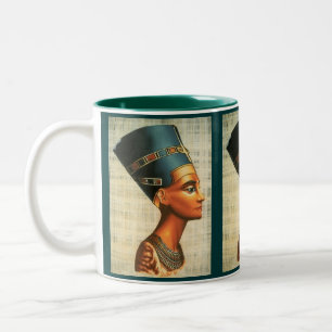 Egyptische koningin Nefertiti ancient History Drin Tweekleurige Koffiemok