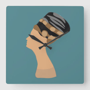 Egyptische koningin Nefertiti Vierkante Klok