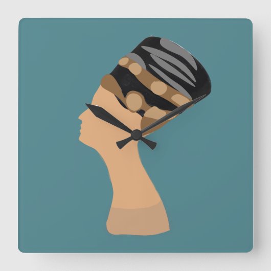 Egyptische koningin Nefertiti Vierkante Klok (Voorkant)