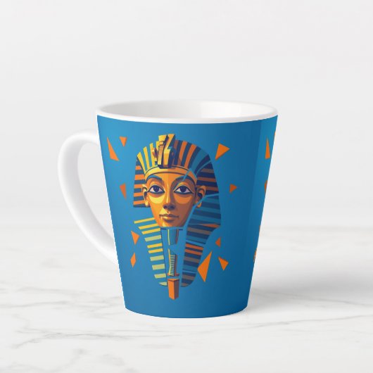 Egyptische kunst latte mok (Linkerhoek)