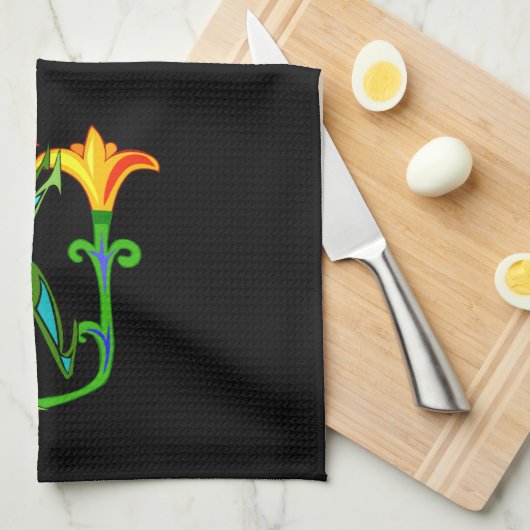 Egyptische kunst met keukenhanddoek van Lotus Flow (Quarter Fold)