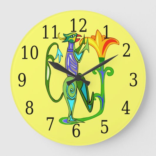 Egyptische kunst met Lotus Flower  Grote Klok (Voorkant)