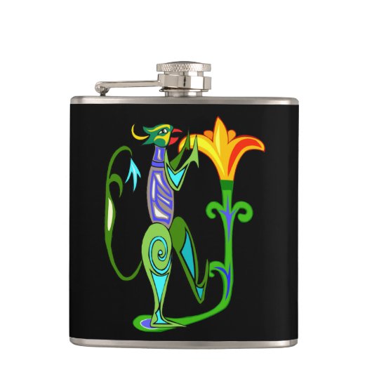 Egyptische kunst met Lotus Flower Heupfles (Voorkant)