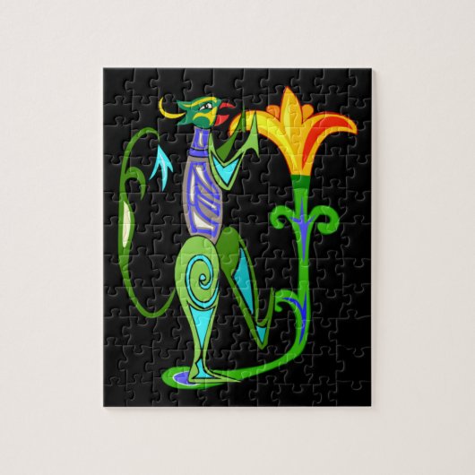 Egyptische kunst met Lotus Flower Legpuzzel (Verticaal)