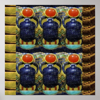 EGYPTISCHE kunst op het gebied van energie en gedi Poster
