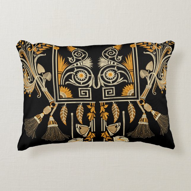 Egyptische kunst traditionele gouden grens creëer  accent kussen (Voorkant)